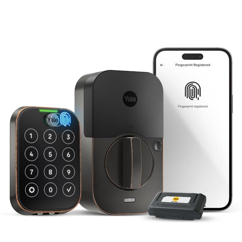 Yale Security قفل باب دخول ذكي بدون مفتاح من Yale Assure Lock 2 Touch Deadbolt مطلي بالزيت مع لوحة مفاتيح تعمل باللمس متصلة بالواي فاي وماسح ضوئي لبصمات الأصابع YRD450-F-WF1-0BP - Image 1